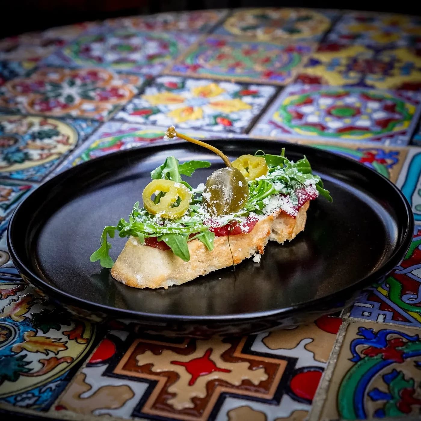 Vegetariánské pintxo s olivami
